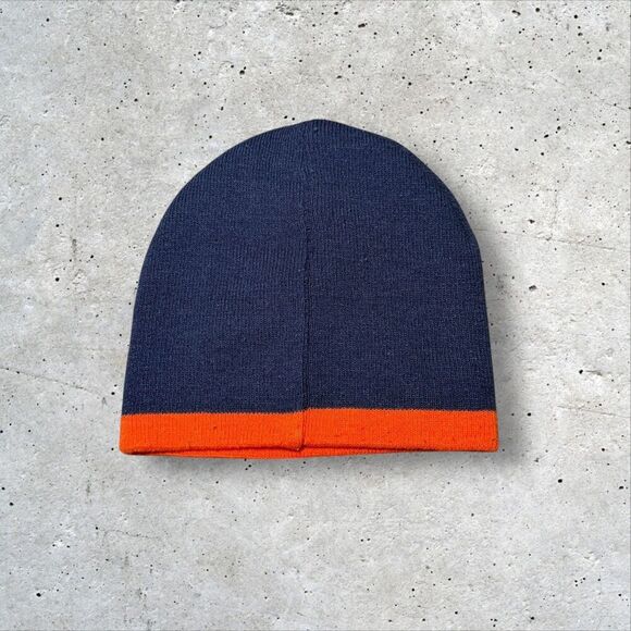 Denver Broncos NFL Team Apparel Knit Beanie Hat Navy Orange Youth One Size - Picture 2 of 4